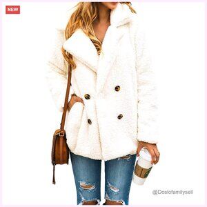 Oversized Sherpa Faux Fur Jacket Warm Winter Coat Trendy Outerwear